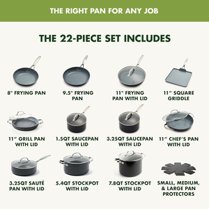 Oem 22-Piece Healthy Ceramic <strong>Nonstick</strong> Cookware <strong>Set</strong> PFAS-Free <strong>Pots</strong> Pans with Stainless Steel Handles Glass Lids - Product Image 2