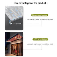 Auvents automatiques rétractables en acrylique avec cadre en alliage d'aluminium, auvents de terrasse extérieurs, auvents de pont