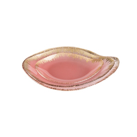 Bol décoratif en verre, service de vaisselle rose de style européen assiettes de chargeur