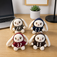 Gantungan Kunci Hoodie Kelinci Bulu Lembut - Boneka Kelinci Lucu