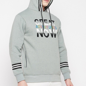 Grueso 2025 Basics impresos en blanco, sudaderas con capucha de gran tamaño mezcladas de algodón Sudaderas con capucha de hombre impresas de talla grande personalizadas - Product Image 3