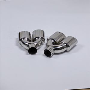 Embout d'échappement double ovale de 81 mm en forme de Y, bord roulé, chrome poli, acier inoxydable, embout de silencieux double, tuyau d'échappement de voiture, réglage - Product Image 4