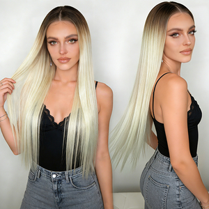 Extensions de cheveux synthétiques résistantes à <span class=keywords><strong>la</strong></span> chaleur, en fibres haute température, douces comme des vraies extensions de cheveux humains, pour femmes, vente en gros - Product Image 3