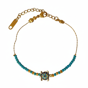 Bracelet en cristal de mode avec œil maléfique, accessoires élégants en cristal - Product Image 2