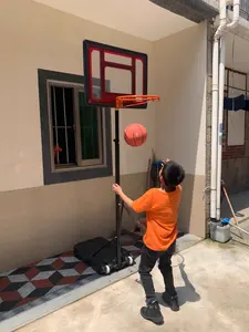 Stand hoop basket anak portabel, tinggi dapat disesuaikan pabrik