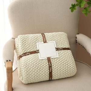 Couvertures d'hiver épaisses en tricot câblé de haute qualité pour adultes, grande taille, couverture en tricot de coton épais, meilleures ventes - Product Image 2