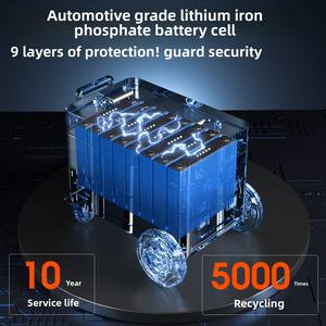 Station de stockage d'énergie mobile extérieure de 8000 watts, 10 kilowattheures, 220V, grande capacité, support d'urgence, charge solaire - Product Image 3