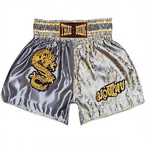 Shorts de boxe Muay Thai unisexes en satin, respirants, à séchage rapide, avec taille élastique, pour l'entraînement MMA et Muay Thai - Product Image 4