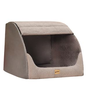Casa para mascotas mediana grande para todas las estaciones, estilo Villa semicerrada, característica lavable extraíble, sólida para invierno dorado para perros y gatos - Product Image 1