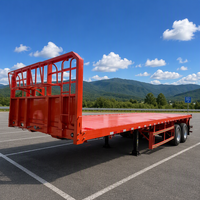 Semi-remorque à plateau en acier 2, 3 ou 4 essieux, 40, 45 ou 20 pieds, pour transport de conteneurs, usage intensif, 60 tonnes, directement de l'usine