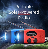 Draagbare Oplaadbare Nood Solar Hand Crank Am Fm Radio Usb Telefoon Oplader 600Mah Power Bank Sos Signaal Radio