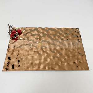 LL19 Grade 304 Stainless Steel Water Ripple Panel PVD Rose Gold <b>Mirror</b> Water Ripple <b>Sheet</b> for Hotel Lobby Decor - Product Image 3