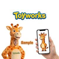 Costume de mascotte girafe à col long personnalisé, design de visage découpé, pour activités zoologiques et promotion de marque, costume de marche