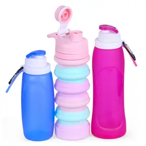 Collapsible Silicone Water Bottle Foldable Drinking Bottle Sports Outdoor Camping Hiking Cycling Bottle