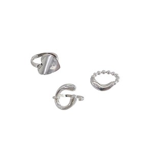 Korean-Style S925 Sterling Silver Love Heart <b>Ring</b> Modern Minimalist Design <b>Adjustable</b> for Women's Individualistic Ins for Daily - Product Image 5