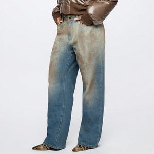 Dernier design de jeans baggy délavés, style Y2K vintage, coupe droite, streetwear hip-hop, pantalon large en denim pour femmes - Product Image 3