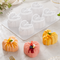 Nouveau moule en silicone de qualité alimentaire pour gâteau et savon, en forme de cœur à 6 nœuds, pour mousse française, idéal pour la Saint-Valentin, pour la fabrication transfrontalière