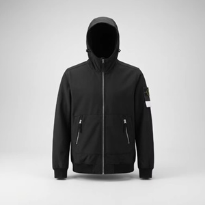 Chaqueta Deportiva con Capucha para Hombre, de Lujo, Informal, 100% Algodón Transpirable, Talla Grande, Color Gris Isla, Resistente al Viento - Product Image 5
