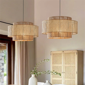 Japanese Wabi Sabi Style Hemp <b>Rope</b> Chandelier 40cm 50cm 60cm Round LED <b>Light</b> For Tea Room Restaurant Bedroom Hotel - Product Image 3