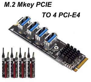 <span class=keywords><strong>M</strong></span>.<span class=keywords><strong>2</strong></span> <span class=keywords><strong>M</strong></span>-Key PCI-E Riser 4-fach auf PCI-Karte 4-Port PCI-E X1 Adaptermodul für 1 zu 4 Erweiterungskarte ASM1184E - Product Image 6