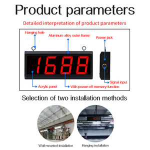 6 chữ số 76*76 Mét <span class=keywords><strong>LED</strong></span> hiển thị thông minh tốc độ cao kỹ thuật số truy cập Chiều dài mét với tổng số và hàng loạt đếm - Product Image 6