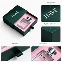 Coffret cadeau de parfum personnalisé de luxe en carton rigide vide avec insert en velours, boîte à tiroir pour cosmétiques et parfums