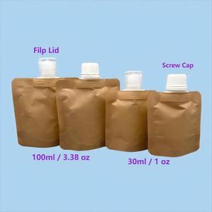 Envase Personalizado con Boquilla para Líquidos, Crema, Loción, Botella Portátil de Papel Kraft y Plástico para Viajes, Recargable - Product Image 2