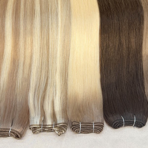 Extensions de cheveux naturels européens vierges Remy de qualité supérieure, 100 grammes, lisses et soyeux, double trame, fixation par ruban adhésif, 12-30 pouces, teints - Product Image 6