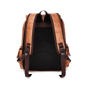 Custom logo College School Pu Rucksack <b>Men</b> Waterproof Back Pack Bag Zaino in Pelle High Capacity Pu <b>Leather</b> <b>Backpack</b> Bag - Product Image 6