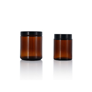 Pot en verre brun élégant avec couvercle noir pour crèmes hydratantes de nuit, crème pour le <span class=keywords><strong>visage</strong></span>, lotion, argile 100g - Product Image 6