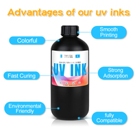 Tinta UV LED Curing Xcellent 1000ml, Tinta Flexo UV LED untuk Printer Epson 1390 R1800 R1900 4800 4880 7880 9880 TX800