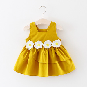 Ropa Infantil de Boutique al por Mayor de Alta Calidad, Vestidos Casuales de Verano con Encaje, Vestidos Sólidos para Niñas Pequeñas - Product Image 3