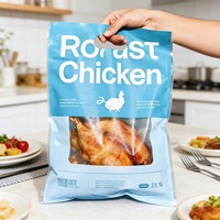 Sacs Doypack en plastique laminé Haodong Packing personnalisés pour poulet rôti au four ou à la broche, avec fermeture éclair et fenêtre