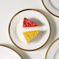WEIYE Vente Chaude Assiettes en Porcelaine HoReCa Multi-Tailles Rondes Creuses en Céramique avec Bordure Dorée