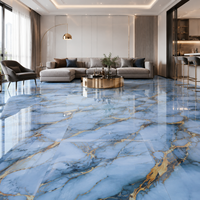 Carrelage en porcelaine effet marbre veiné or de luxe 600x600mm 24x24 pouces, poli brillant, émaillé, pour la décoration de villas et d'hôtels
