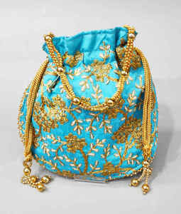 Sac à main en tissu brodé ethnique indien classique, avec broderie miroir, dernier design, pour femmes, mariage, fête, cadeau, porte-monnaie, sac potli - Product Image 2