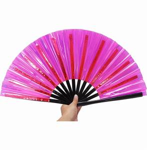 Pvc Large Custom Colors 13 Inch Large Folding Fan for Event - Product Image 2