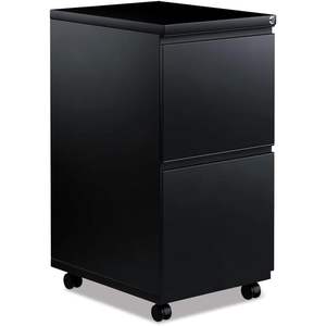 Alera PBFFBL Meuble de classement métallique traditionnel à deux tiroirs, 14 7/8 po de largeur x 19 1/8 po de profondeur, noir, avec tiroirs coulissants pleine longueur, mobile, pour bureau et atelier - Product Image 4