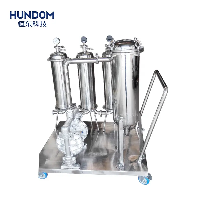 Stainless steel microporous membrane filter with cart