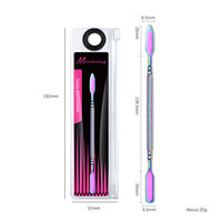 Nouvel outil de manucure double tête en acier inoxydable pour repousser les cuticules et le vernis, lime à ongles en titane, outil de dépose des ongles