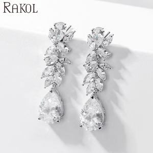 RAKOL EP5111 boda cristal CZ Cubic Zirconia pendientes de mujer - Product Image 4