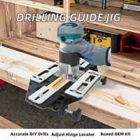 Gabarit de perçage fixe en alliage pour le fraisage de charnières de portes en bois DIY – Embouts de localisation de type poinçon – OEM/ODM disponible – Garantie 1 an – Emballage inclus