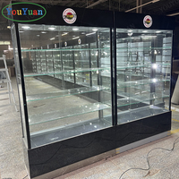 Fabrik OEM ODM Schaukasten-Display für Apotheke hochwertiges vertikales Glas Glas-Display-Etui mit Led-Licht