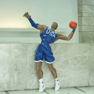 High Quality 1.8M Indoor Sport Decorative Hoopster Resin Sculpture Corrosion Resistance <strong>Athlete</strong> Statue European Design - Product Image 1