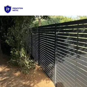 Paneles de valla con recubrimiento en polvo puertas de valla de privacidad horizontales de aluminio de nuevo diseño para casas