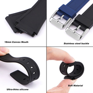 カシオ F91W/F84/F105/108/A158/168/AE1200/1300用 18mm シリコンラバー時計バンド/ストラップ - Product Image 4