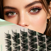 Kit de cils en grappe DIY personnalisables, fabriqués à la machine, en faux vison 60D préfabriqués, 12 rangées, 10-15mm mélangées, réutilisables, vente en gros