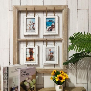 Amazon caliente rústico madera cuadrado Collage múltiples <span class=keywords><strong>marcos</strong></span> de fotos para granja o decoración de <span class=keywords><strong>casa</strong></span> de playa - Product Image 1