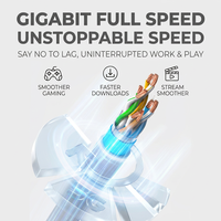 Cable de Red Ethernet Cat5e UTP de 3 Metros, RJ45 Sin Enredos, 24AWG, 4 Pares de Cobre, 350MHz, Alta Velocidad, para Router, Módem, Computadora