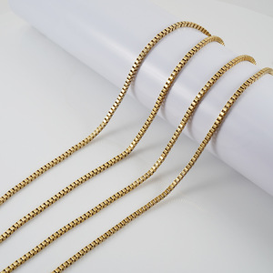 Fashion Stainless Steel Necklace 18k Gold Titanium Steel Box Chain Geometric Design Unisex Gift Jewelry - Product Image 2